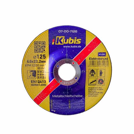 Диск зачистной по металу KUBIS 125*6,0*22 мм